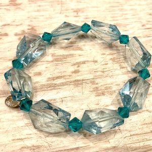 Vintage Tarina Tarantino Geometric Lucite Cube Beaded Bracelet